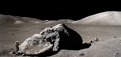 Apollo 17 Harrison H. Schmitt and Tracy's Rock - AS17-140-21493+AS17-140-21497 2025