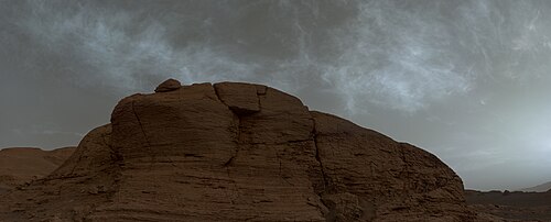 Carbon dioxide clouds over Mont Mercou, Curiosity Sol 3063 (53100058892)