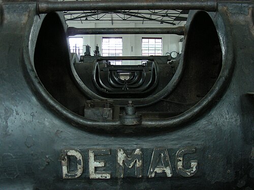 In the historic compressor hall of Hansa coking plant, Dortmund, Germany