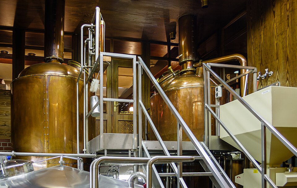 Brew kettles in the pub brewery "Zum Alten Brauhaus"